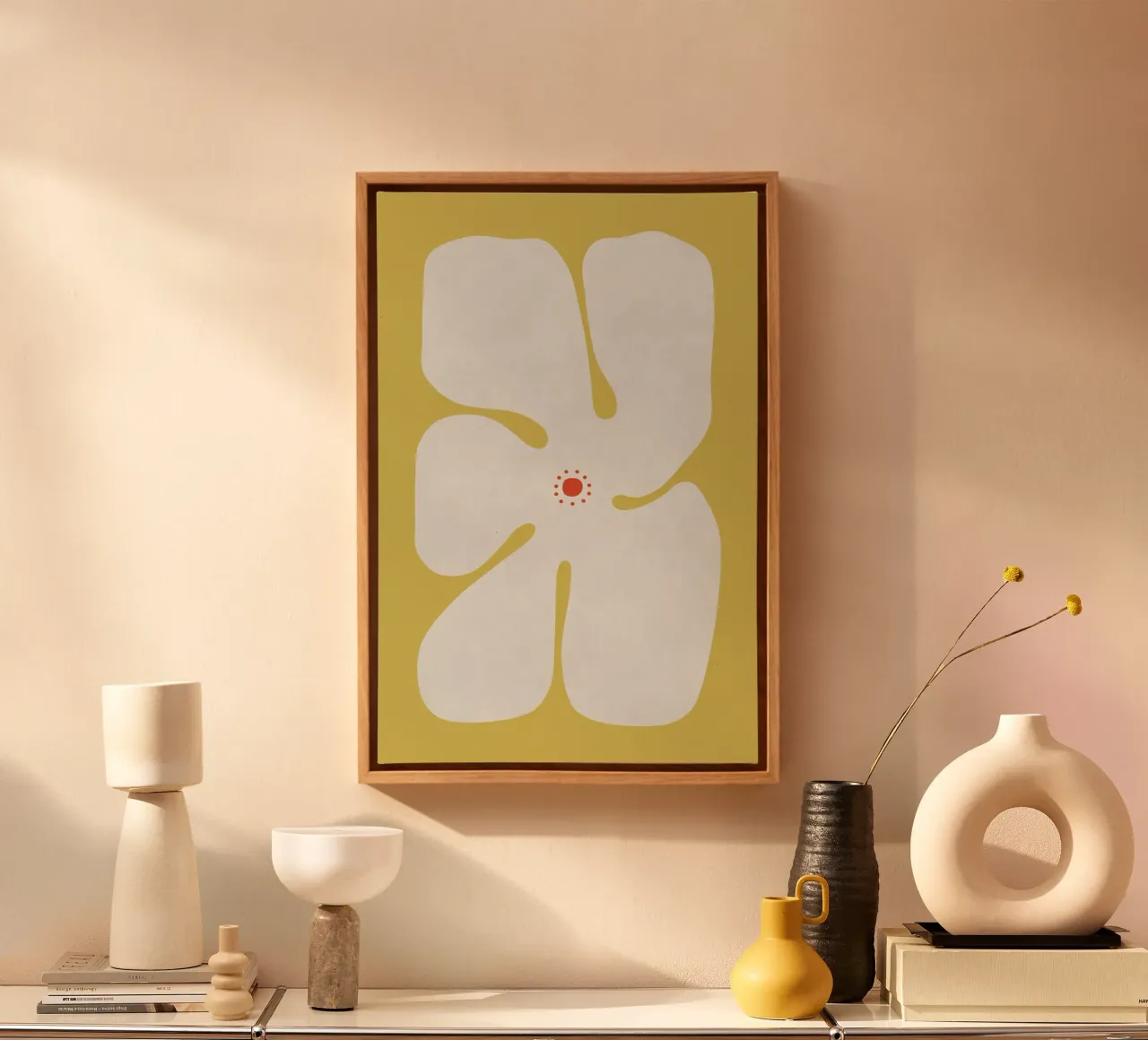 Klaproos II canvas met Baklijst van amini54