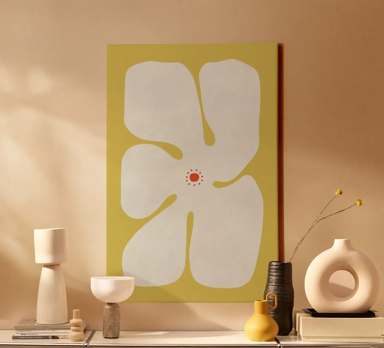 Klaproos II canvas met Baklijst van amini54