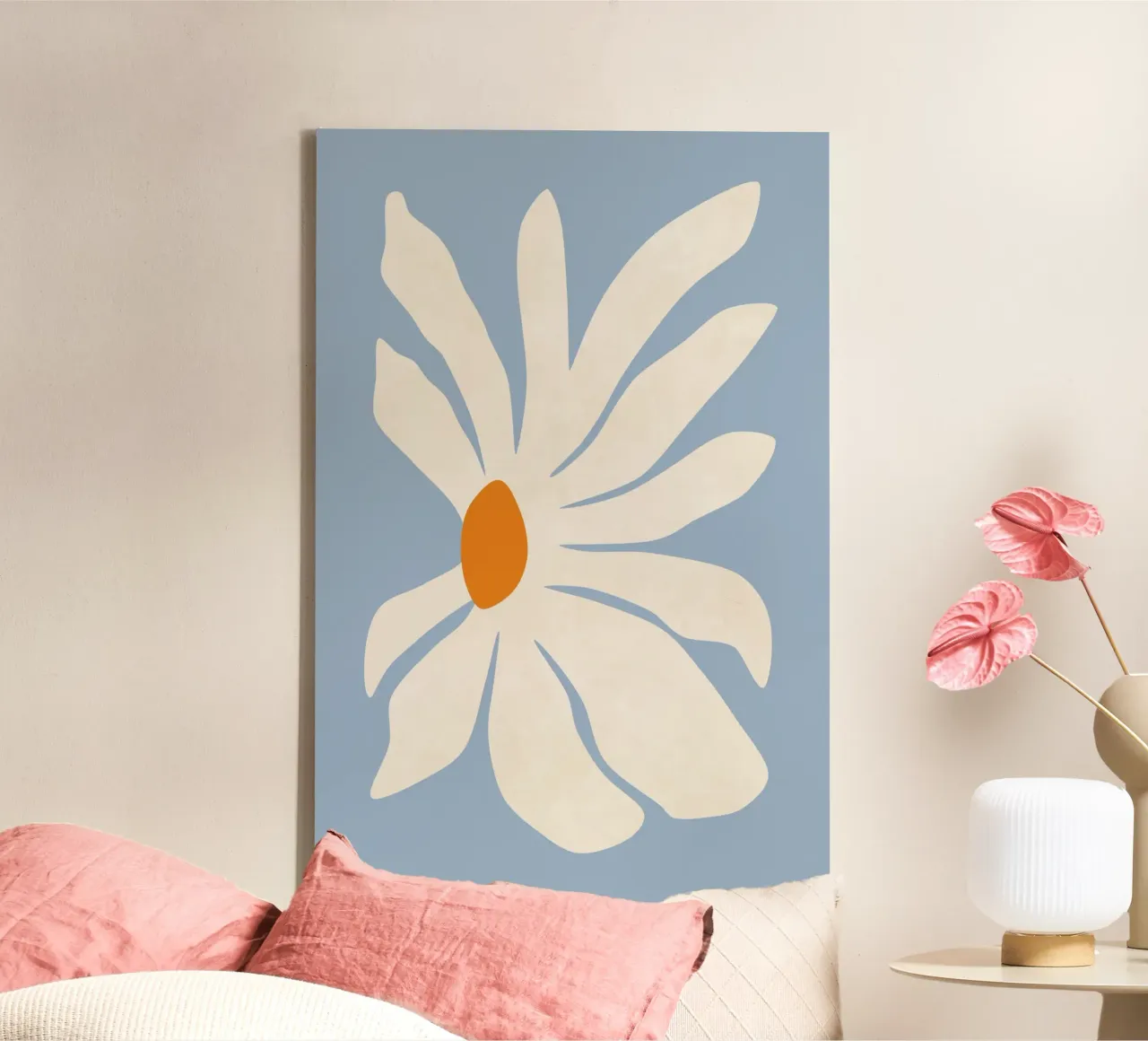 Fiore di gerbera tela con Cornice a cassetta da amini54
