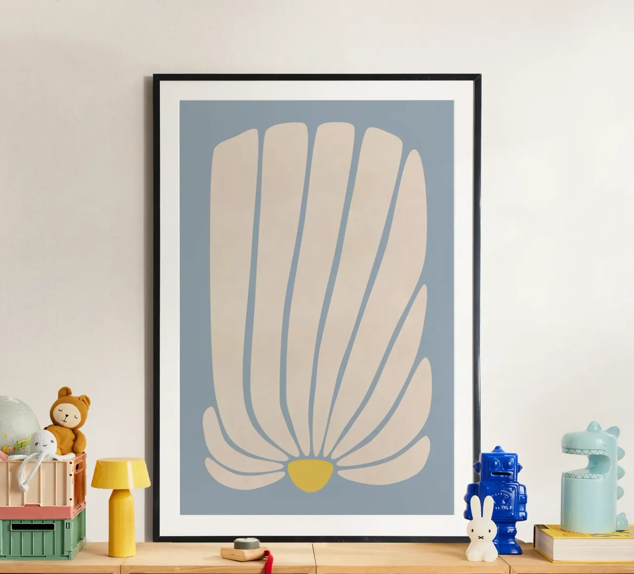 Fiore di gerbera II poster con telaio in alluminio da amini54