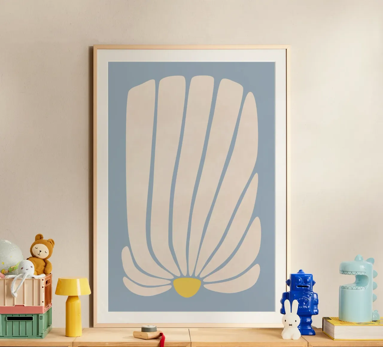 Fiore di gerbera II poster con telaio in alluminio da amini54