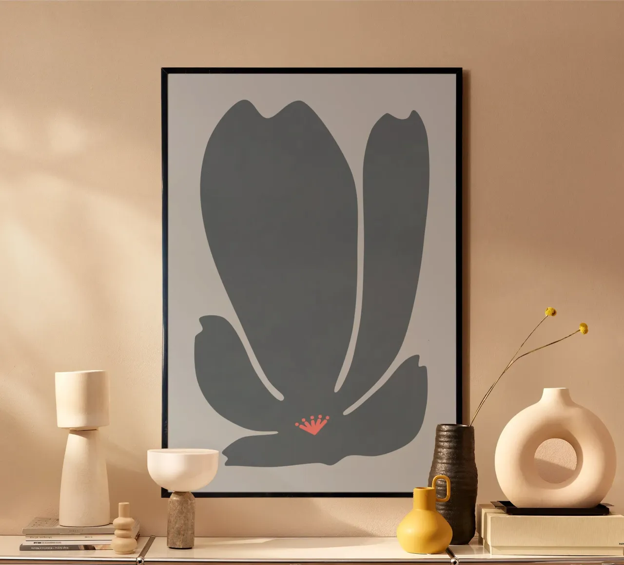 Fiore di tulipano IV poster con telaio in plastica da amini54