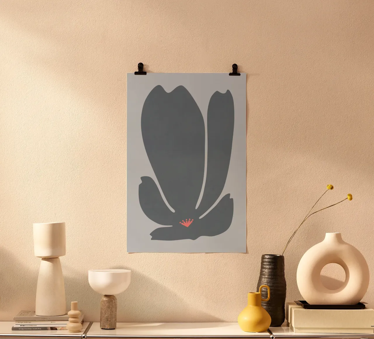 Fiore di tulipano IV poster con telaio in plastica da amini54