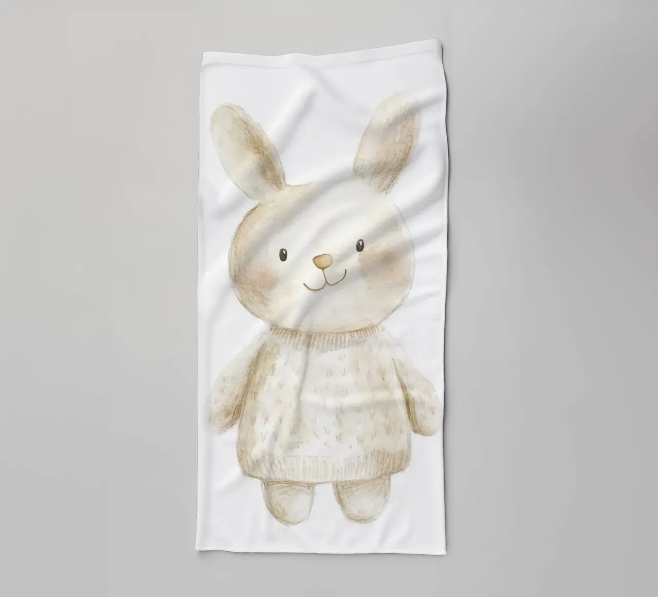 Cute bunny Bonni towel by Carinaprint