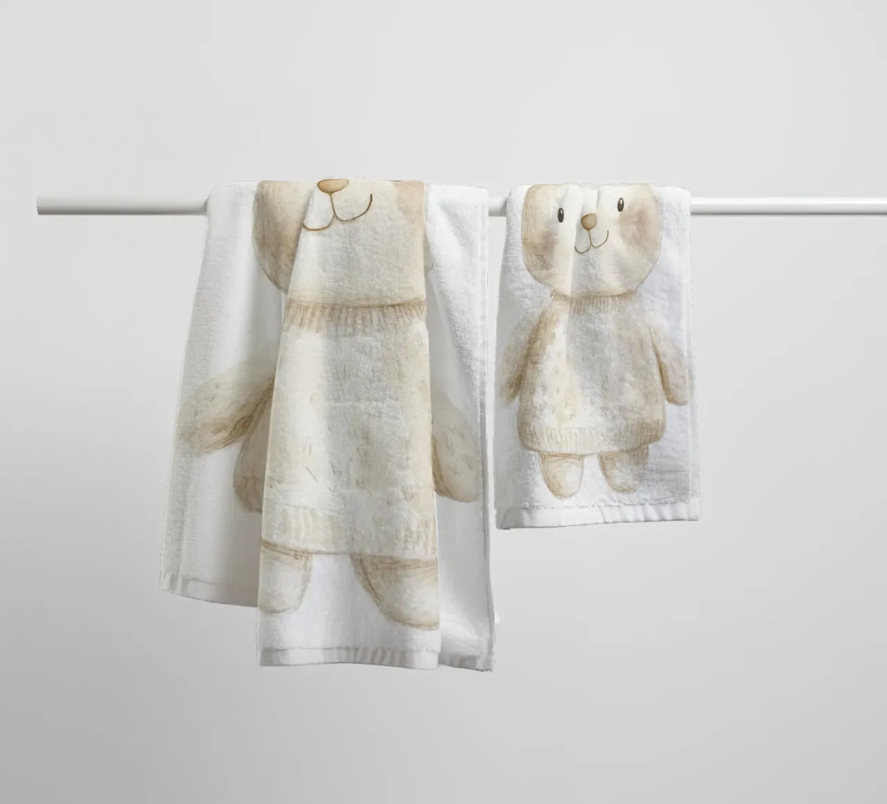 Cute bunny Bonni towel by Carinaprint