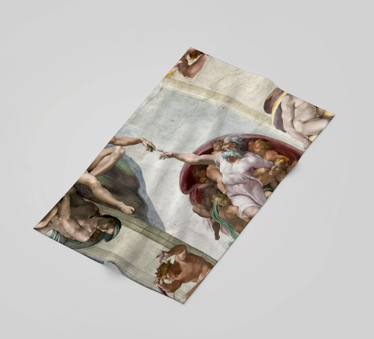 The Vatican Museum - The Creation of Adam beach towel by amini54