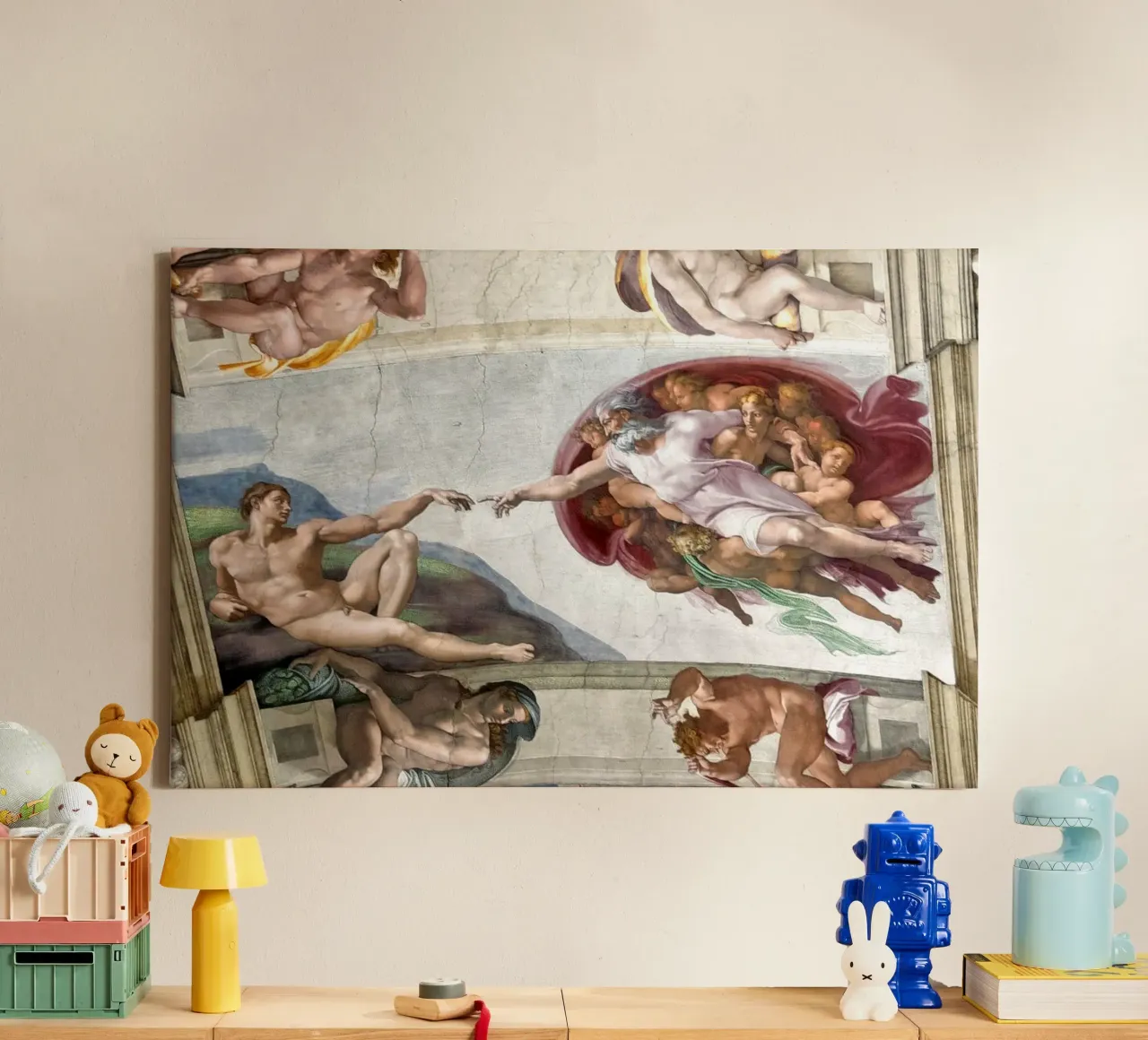 The Vatican Museum - The Creation of Adam canvas with Floater frame by amini54