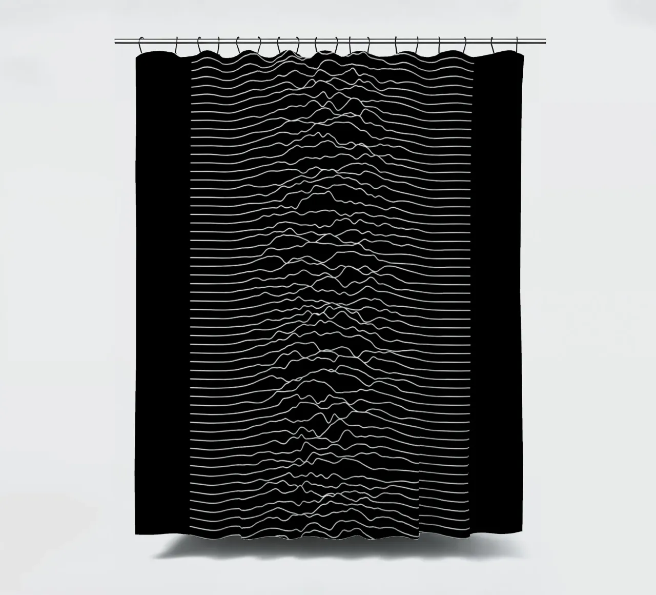 Querformat Wellenform Schwarz Monochrom Duschvorhang von amini54