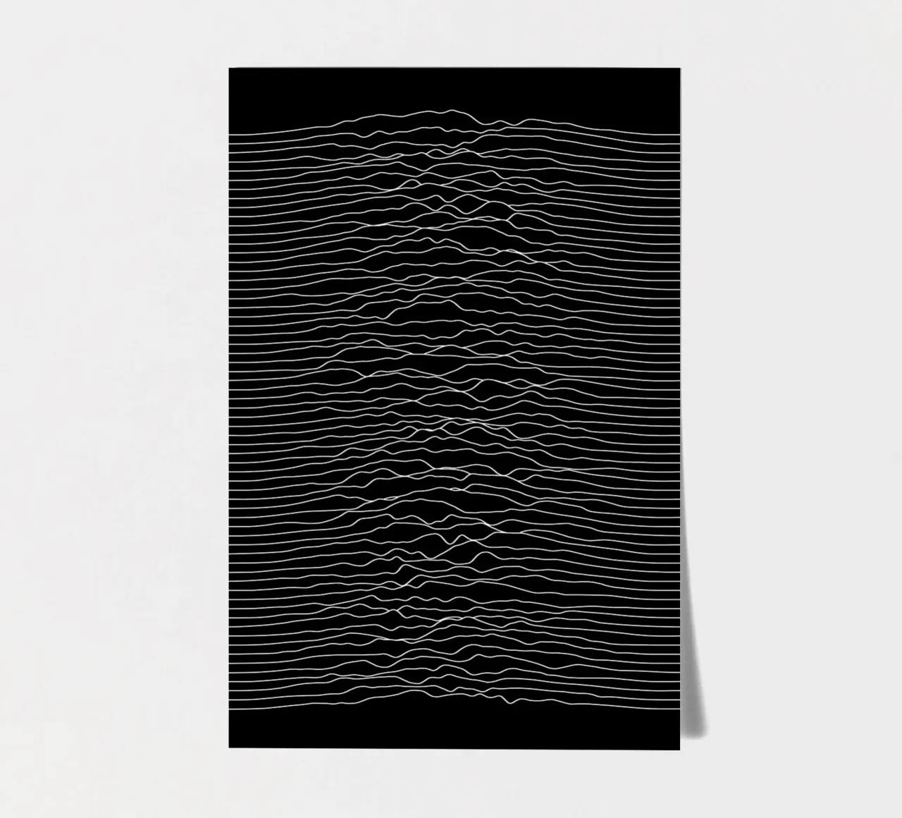 Querformat Wellenform Schwarz Monochrom Stickerbogen von amini54