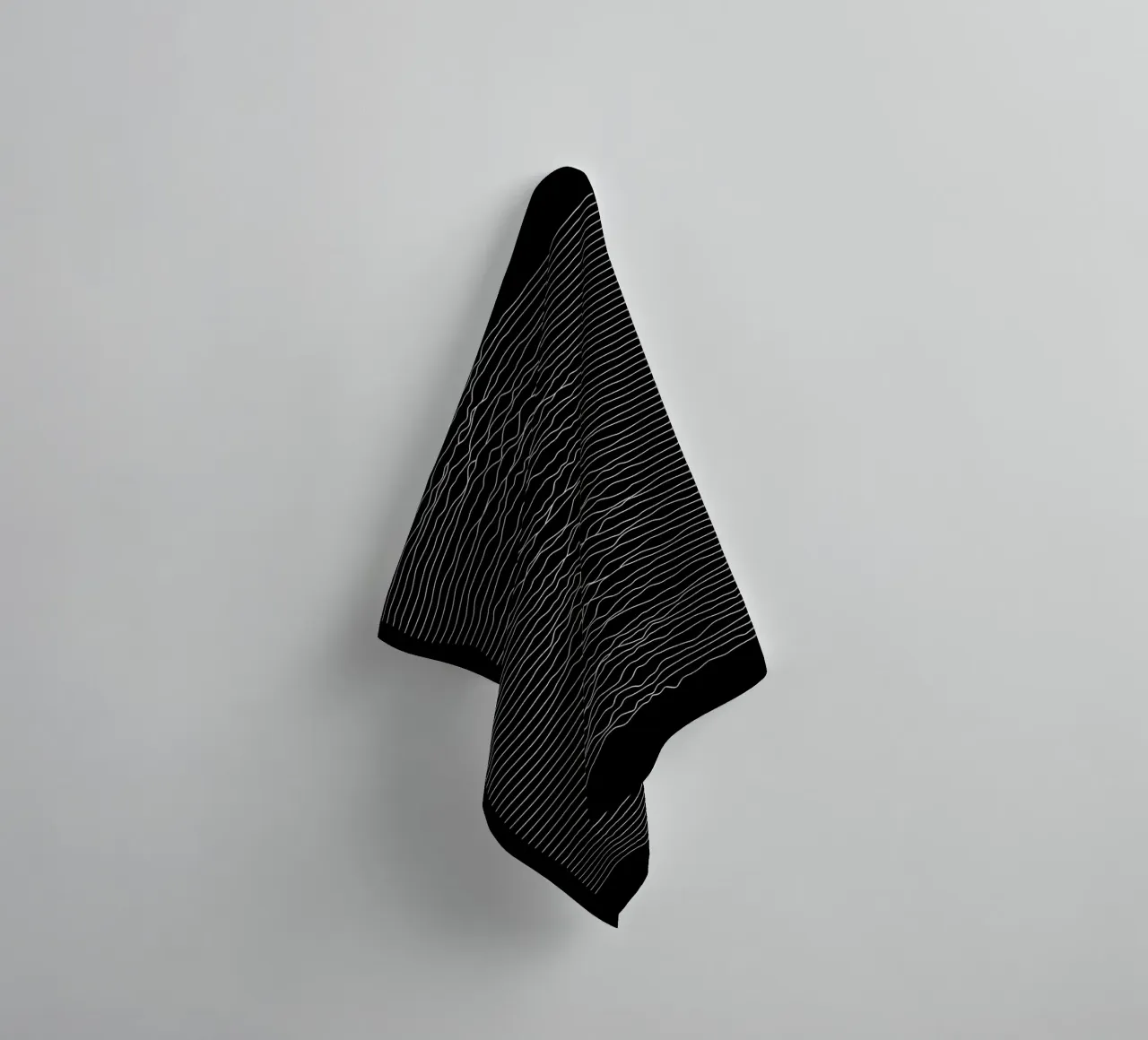 Querformat Wellenform Schwarz Monochrom Handtuch von amini54