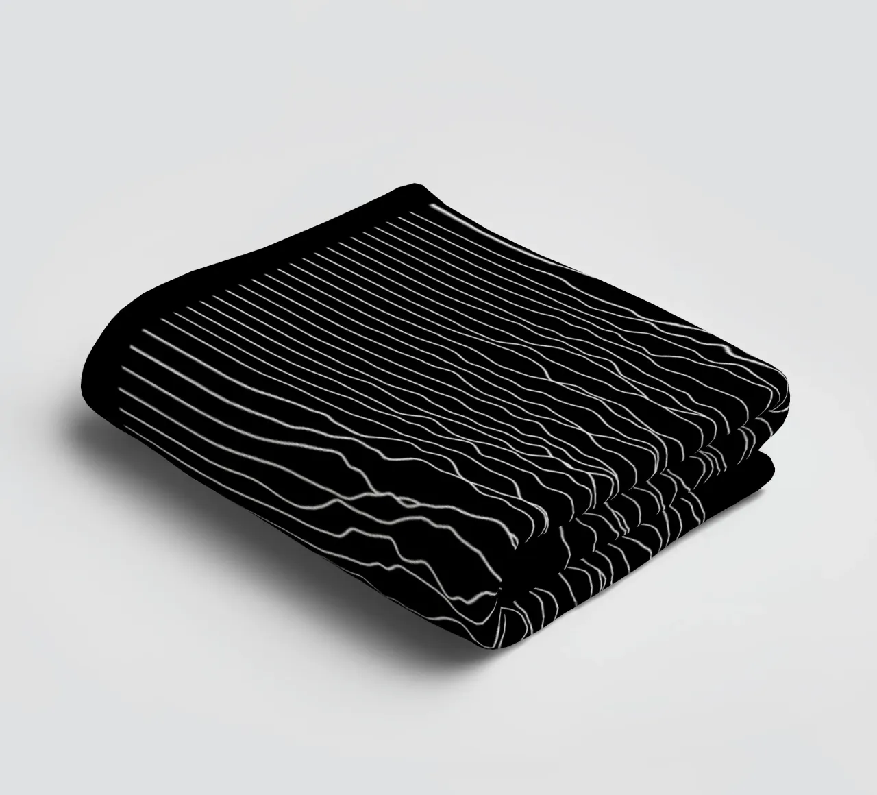 Querformat Wellenform Schwarz Monochrom Handtuch von amini54