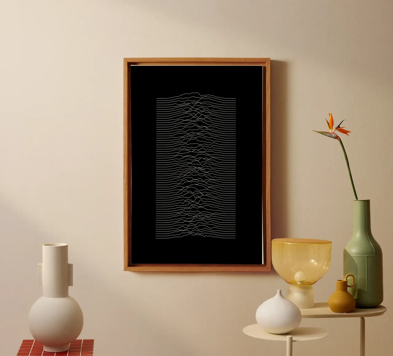 Landscape Waveform Black Monochrome canvas by amini54