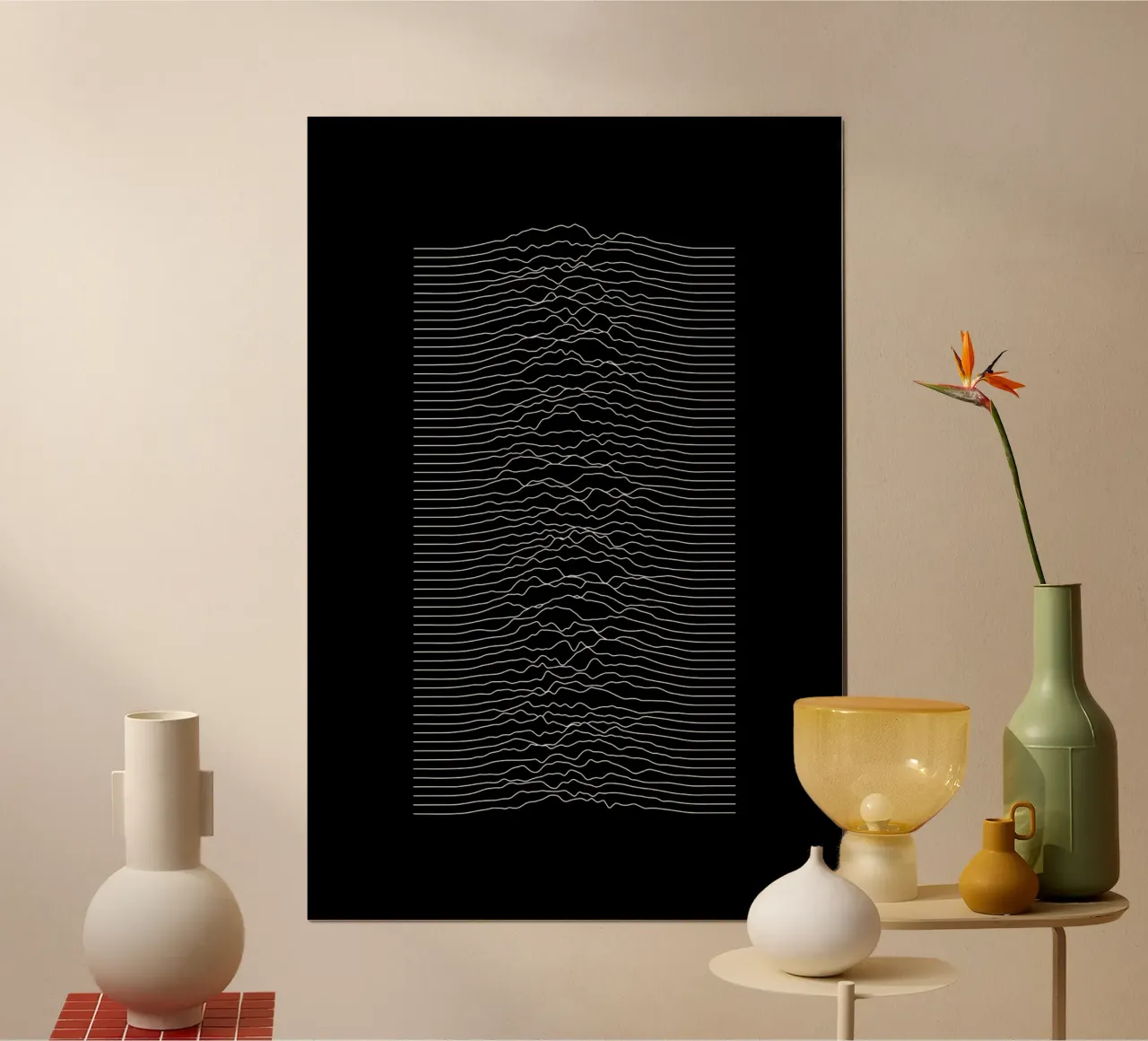 Querformat Wellenform Schwarz Monochrom Hahnemühle von amini54