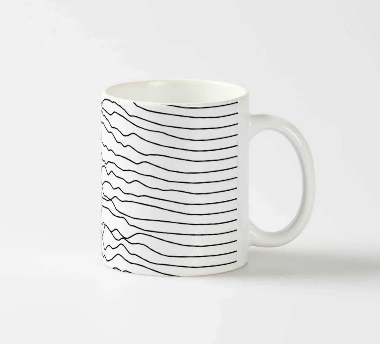 Forma d'onda paesaggio monocromatico tazza in ceramica da amini54