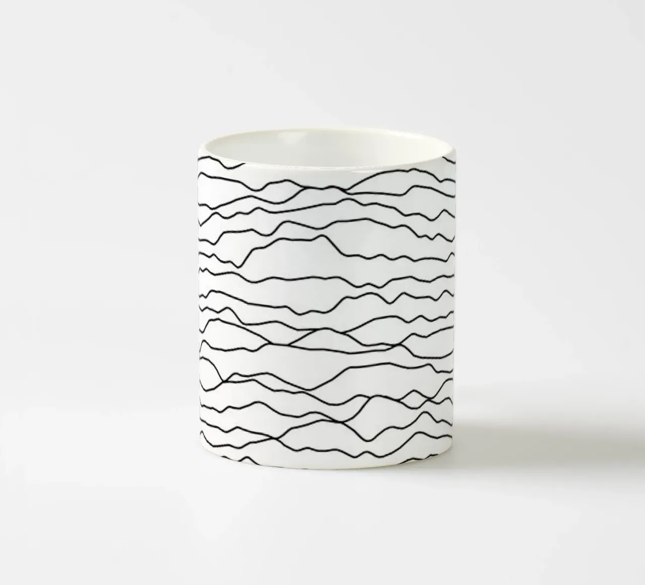 Forma d'onda paesaggio monocromatico tazza in ceramica da amini54