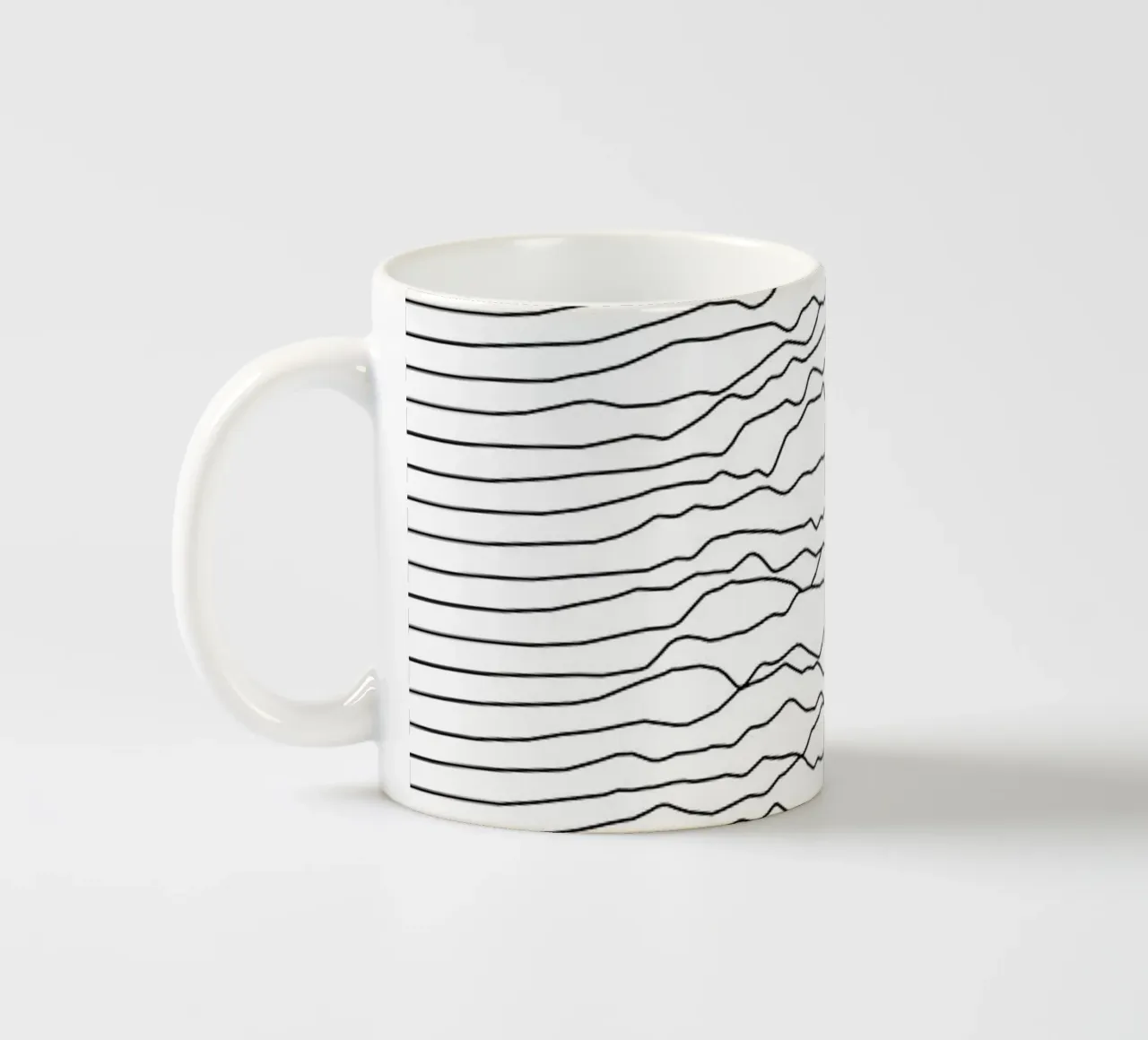 Forma d'onda paesaggio monocromatico tazza in ceramica da amini54