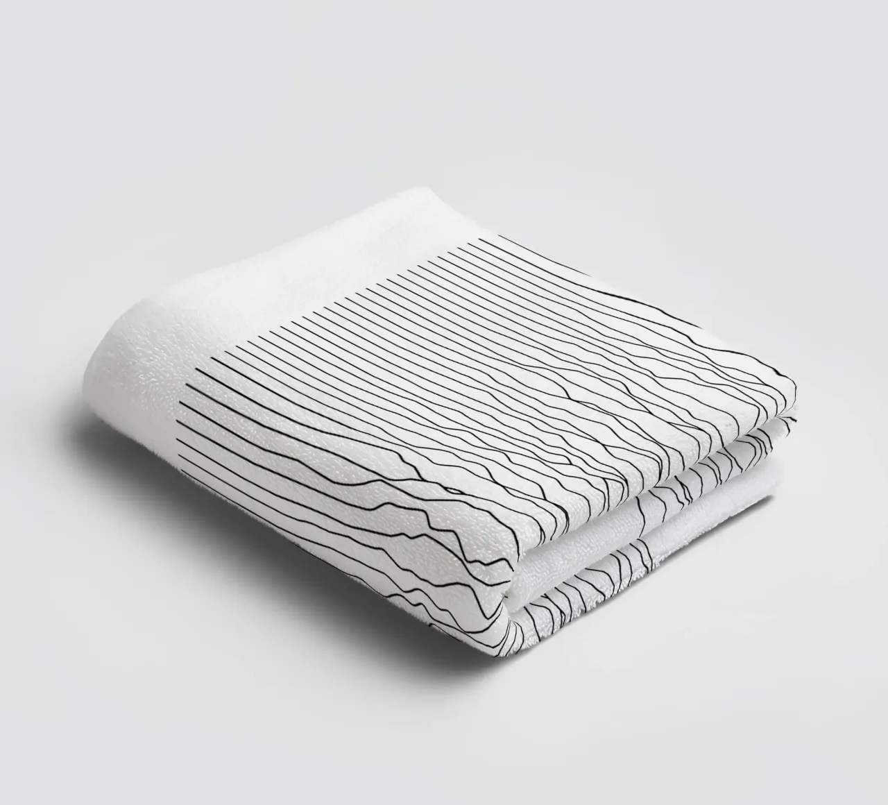 Monochrome Landscape Waveform towel by amini54