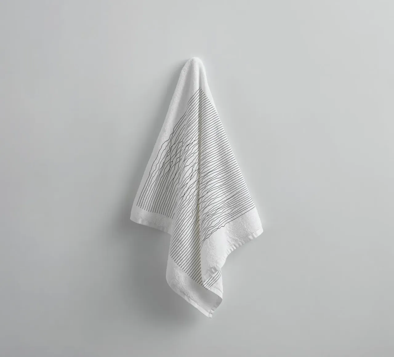 Monochrome Landscape Waveform towel by amini54