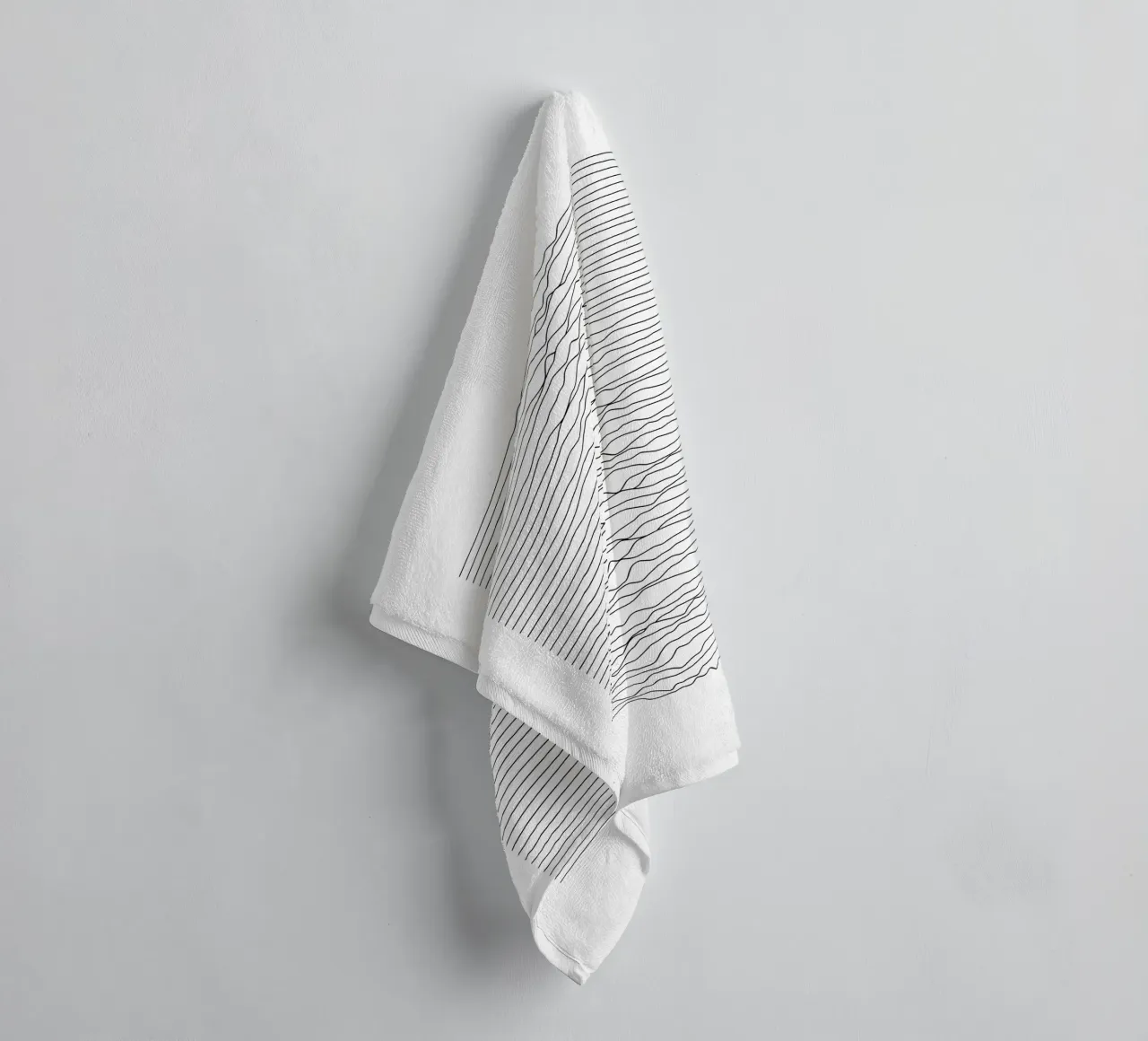 Monochrome Landscape Waveform towel by amini54