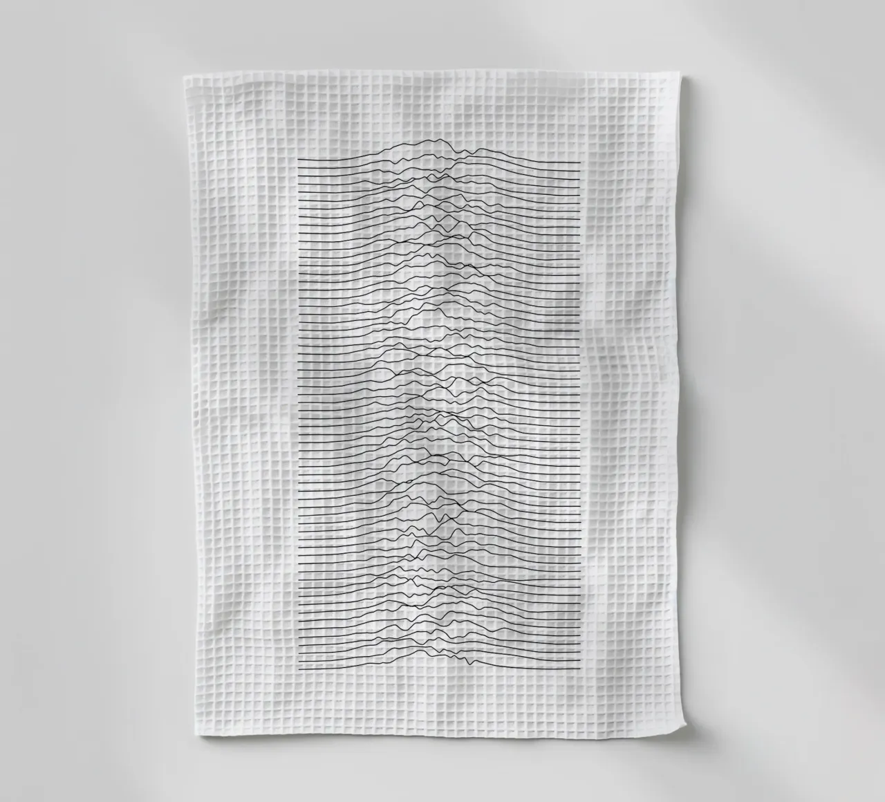 Monochrome Landscape Waveform tea towel by amini54