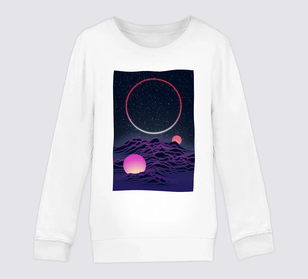 Paesaggio lunare al neon felpa bambino da amini54