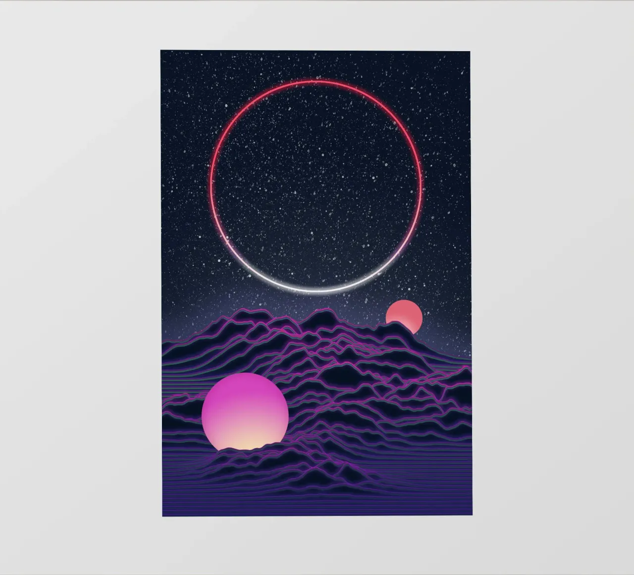 Paesaggio lunare al neon telo in pvc da amini54