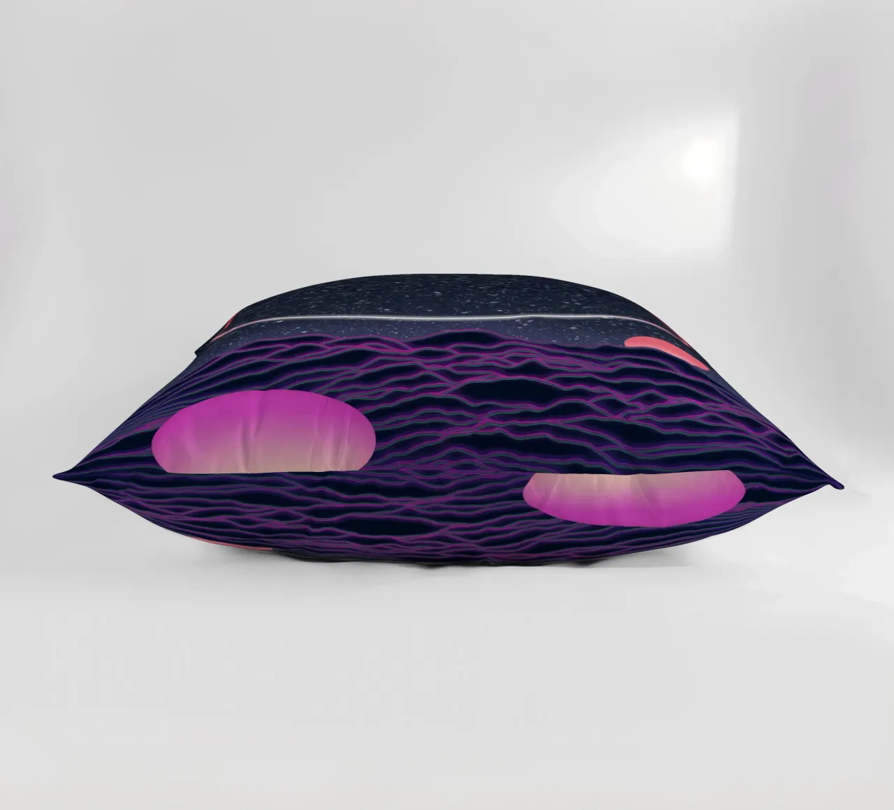 Paesaggio lunare al neon cuscino da amini54