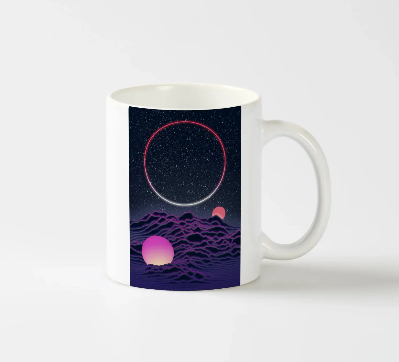 Paesaggio lunare al neon tazza in ceramica da amini54