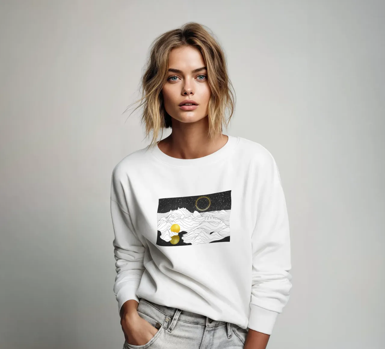 Monocromo Due Lune felpa da amini54