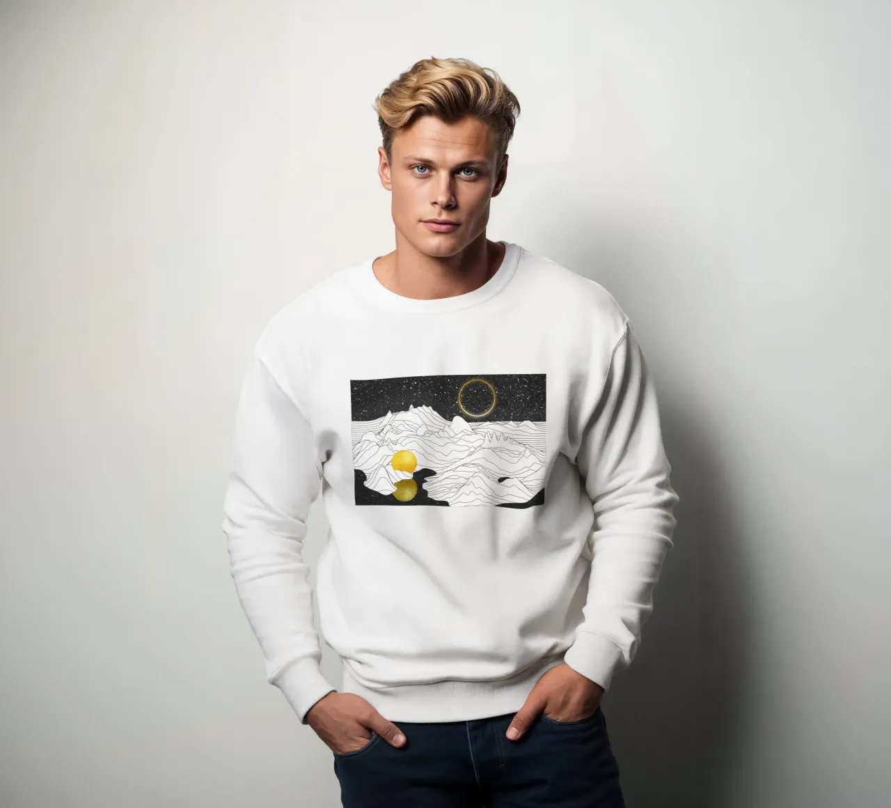 Monocromo Due Lune felpa da amini54