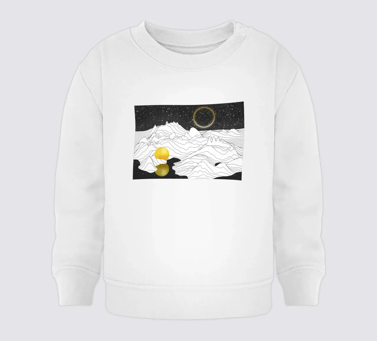 Monochrome Two Moons baby sweatshirt by amini54