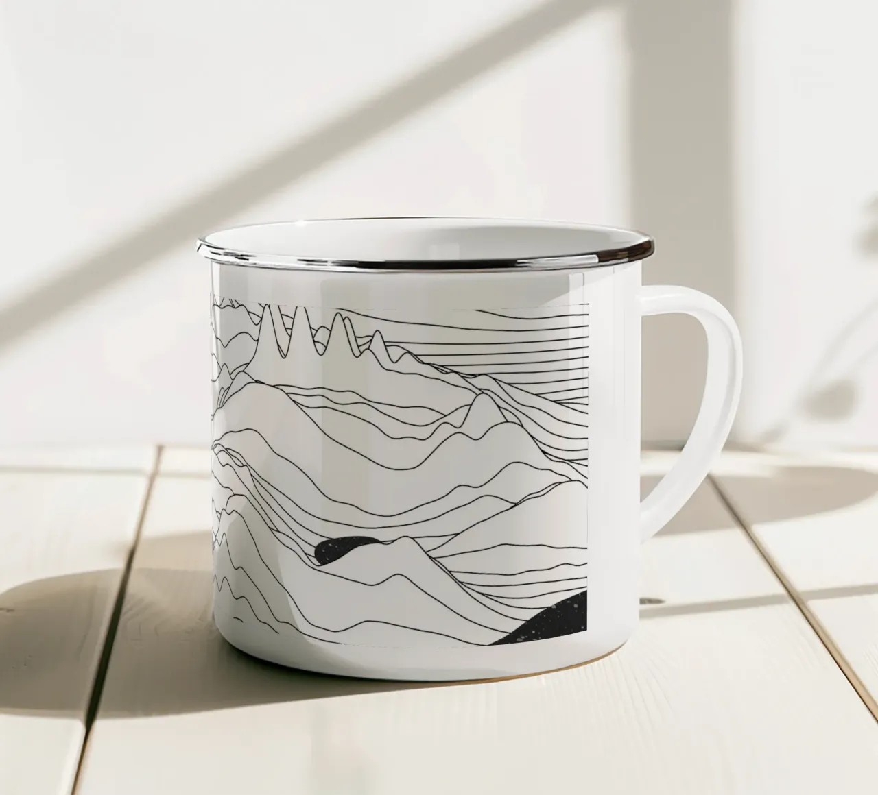 Monocromo Due Lune tazza in smalto da amini54