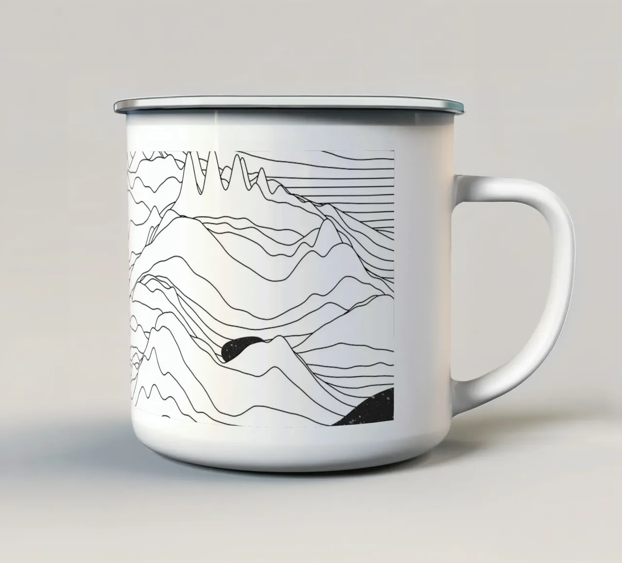 Monocromo Due Lune tazza in smalto da amini54