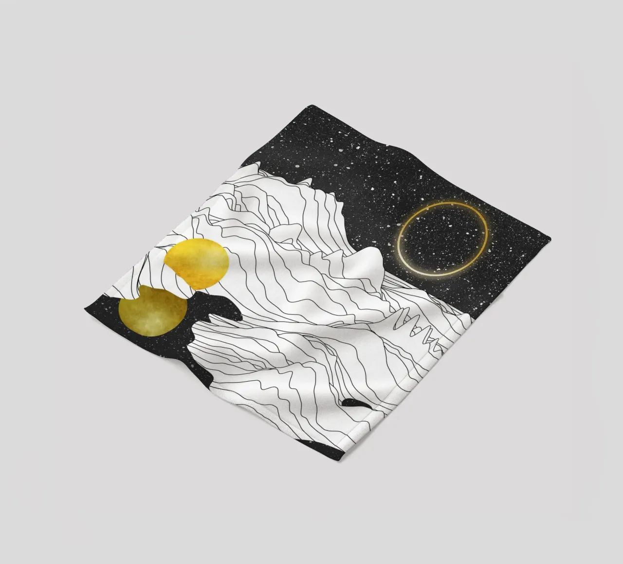 Monocromo Due Lune coperta in pile da amini54