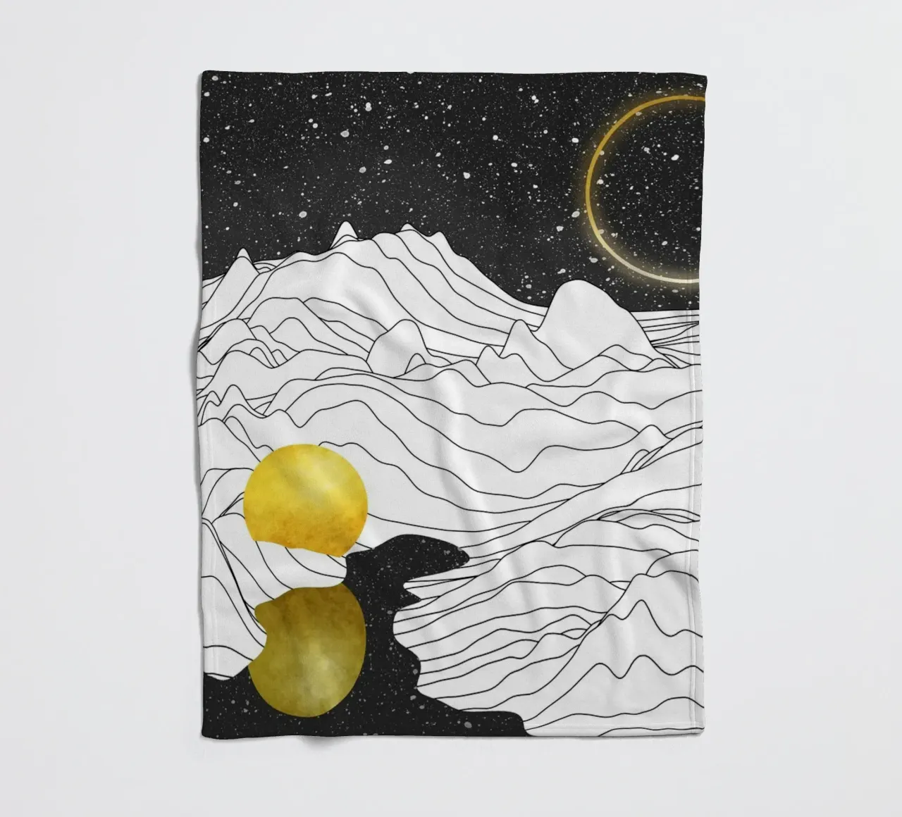 Monocromo Due Lune coperta in pile da amini54