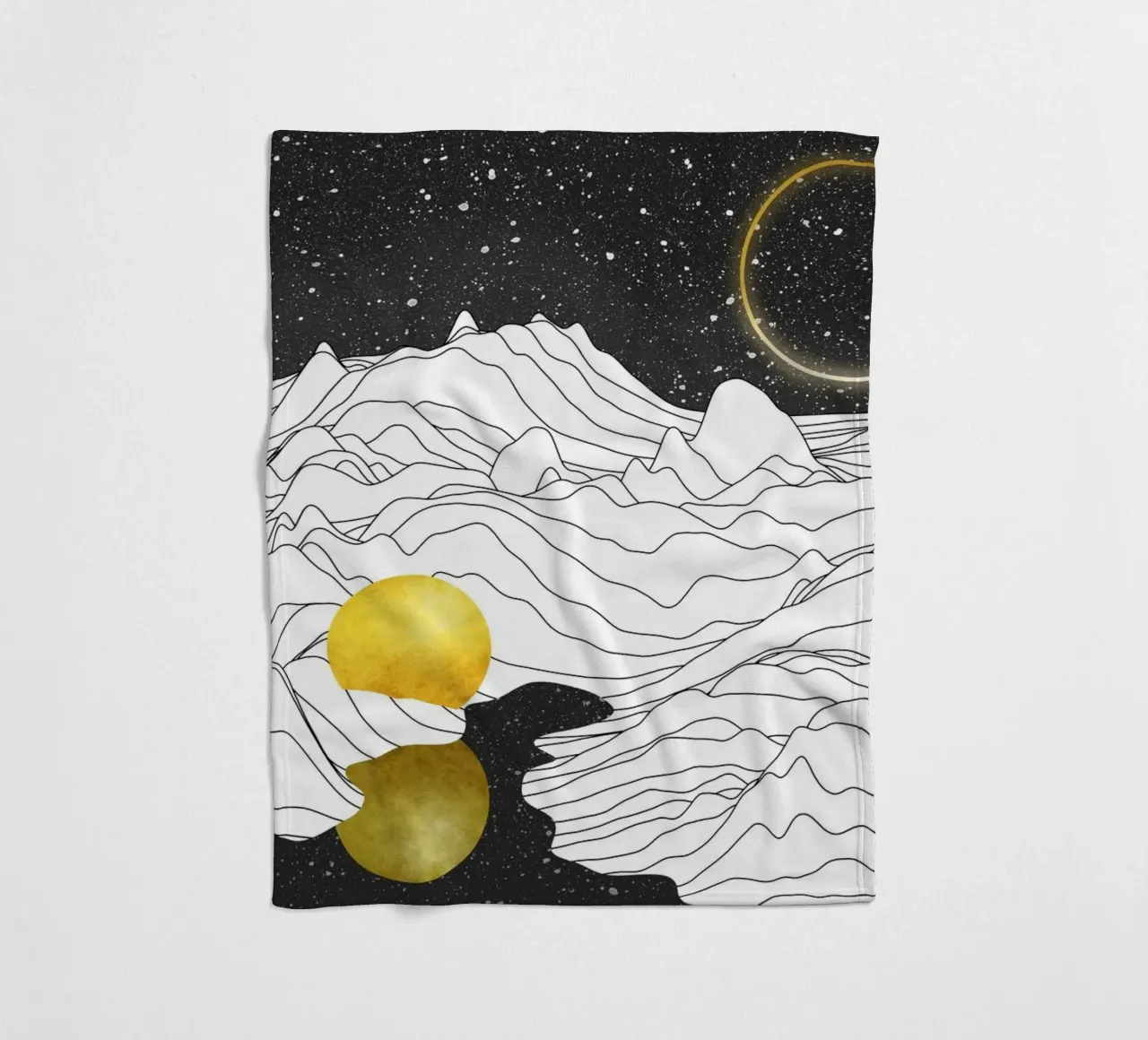 Monocromo Due Lune coperta in pile da amini54