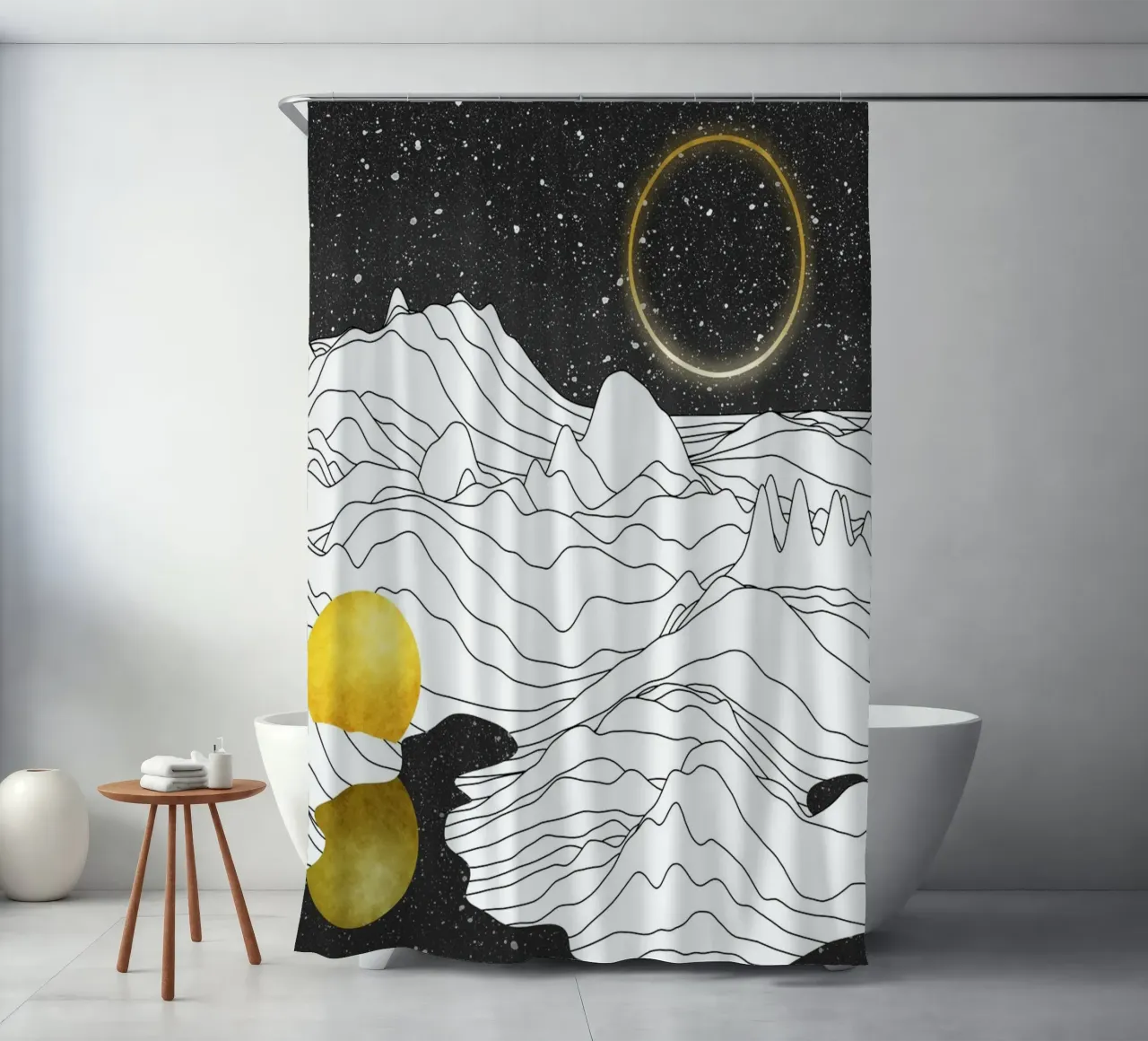Monocromo Due Lune tenda da doccia da amini54