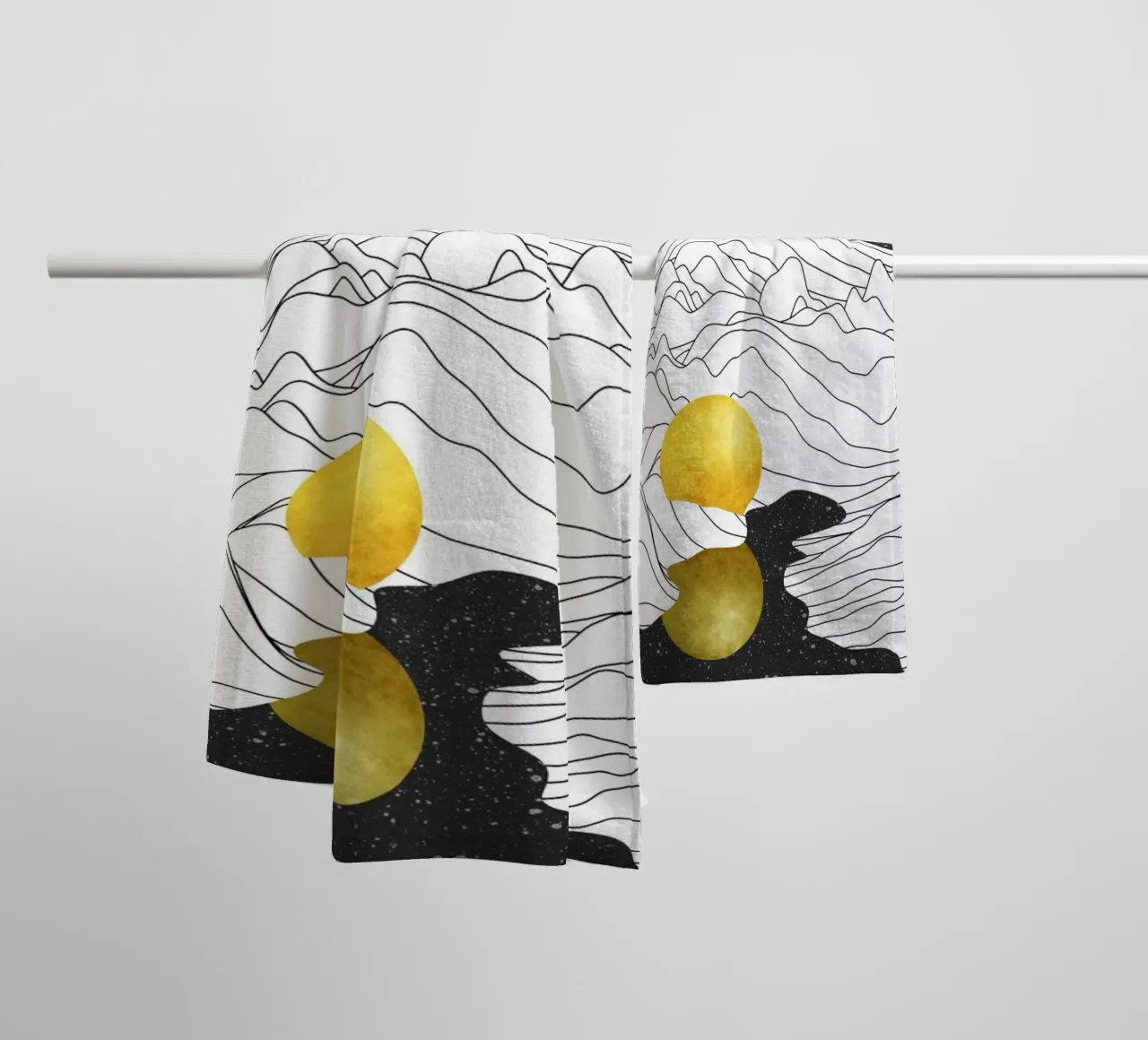 Monocromo Due Lune asciugamano da bagno da amini54