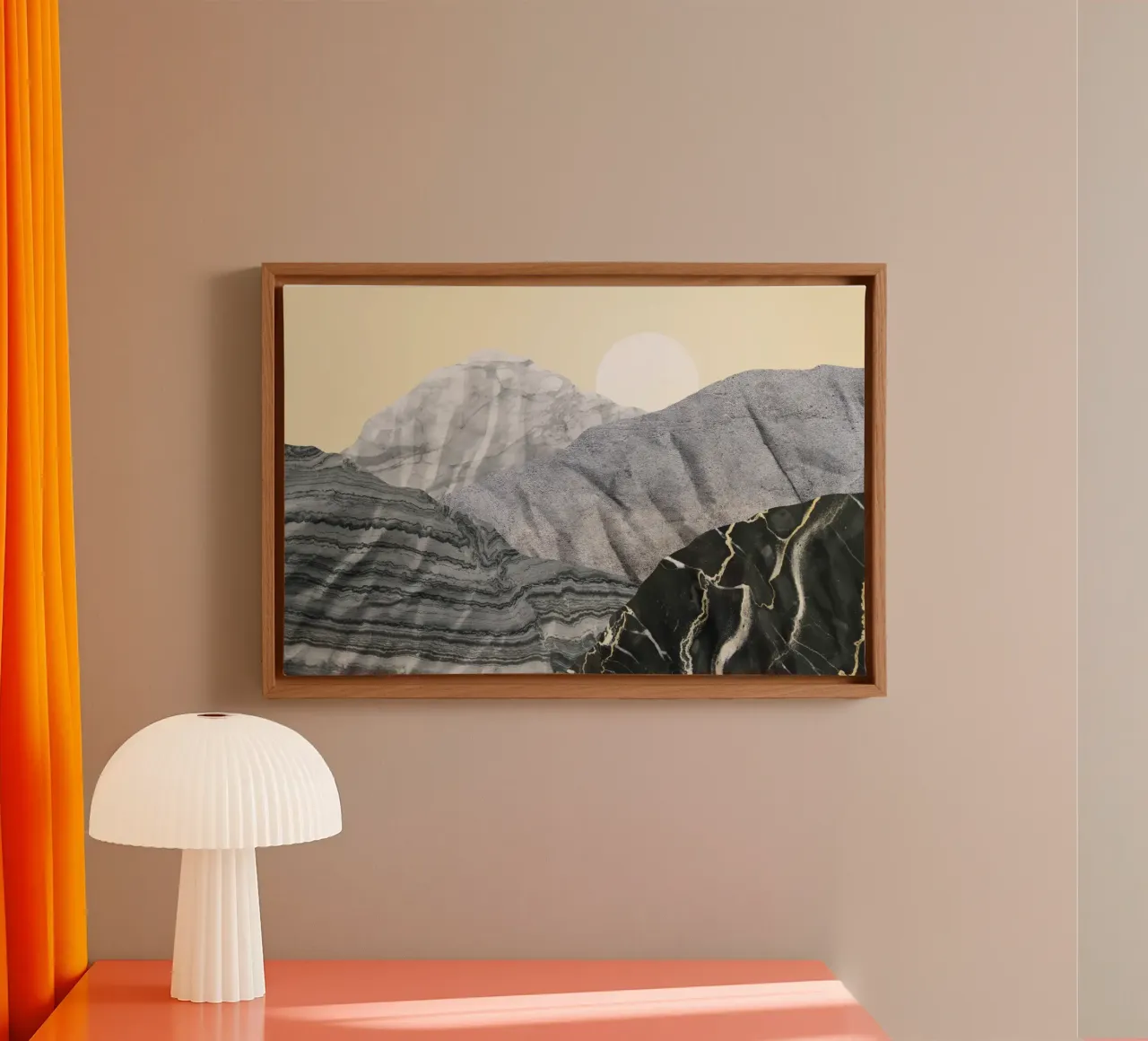 Paesaggio in marmo 03 tela con Cornice a cassetta da amini54