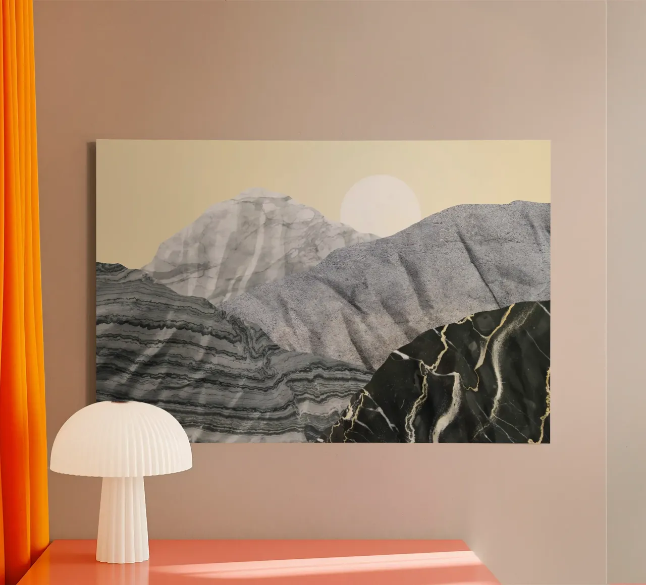 Paesaggio in marmo 03 tela con Cornice a cassetta da amini54