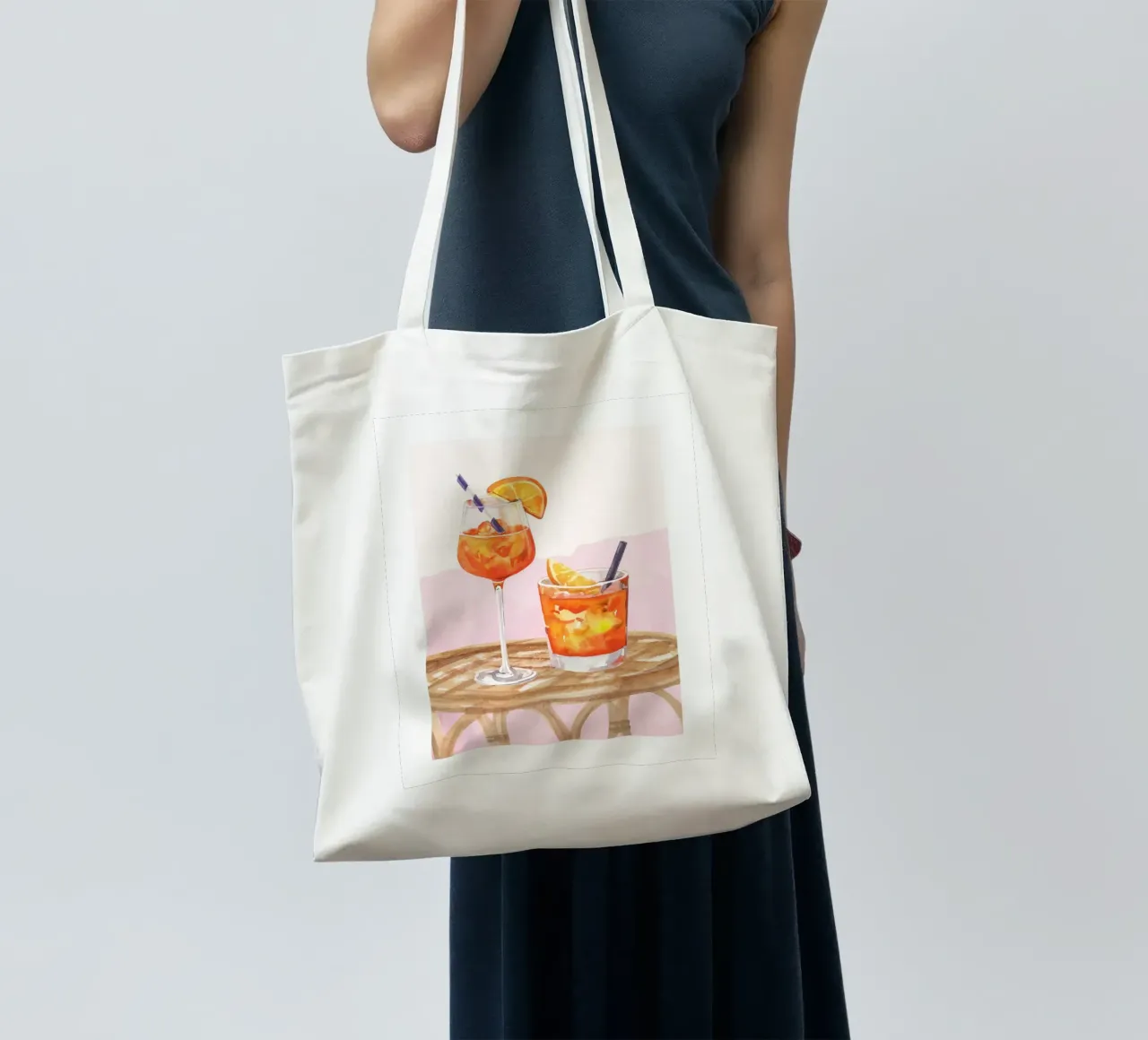 Aperol Spritz e Negroni Print borsa in juta da Bella Studio