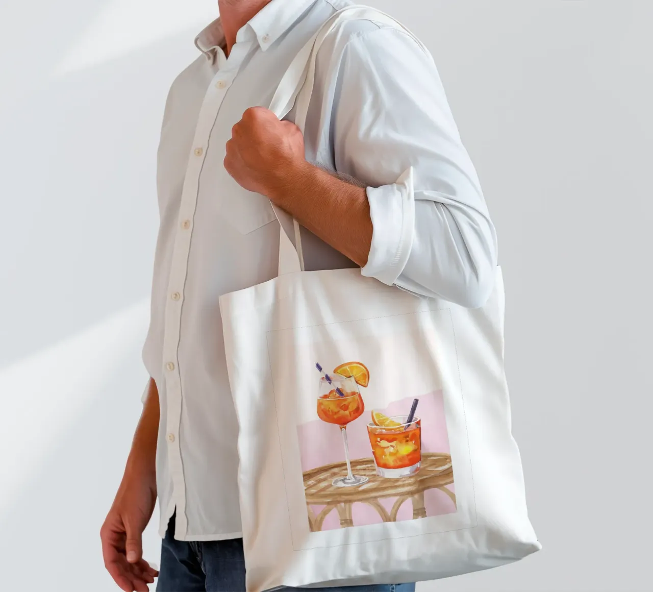Aperol Spritz e Negroni Print borsa in juta da Bella Studio