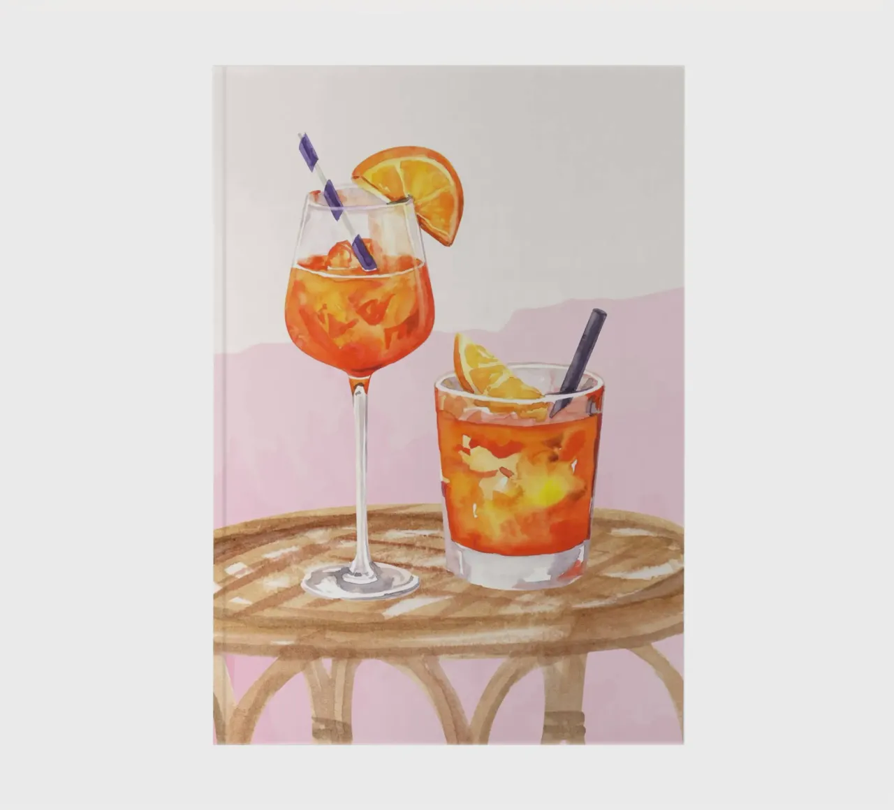 Aperol Spritz and Negroni Print notebook by Bella Studio