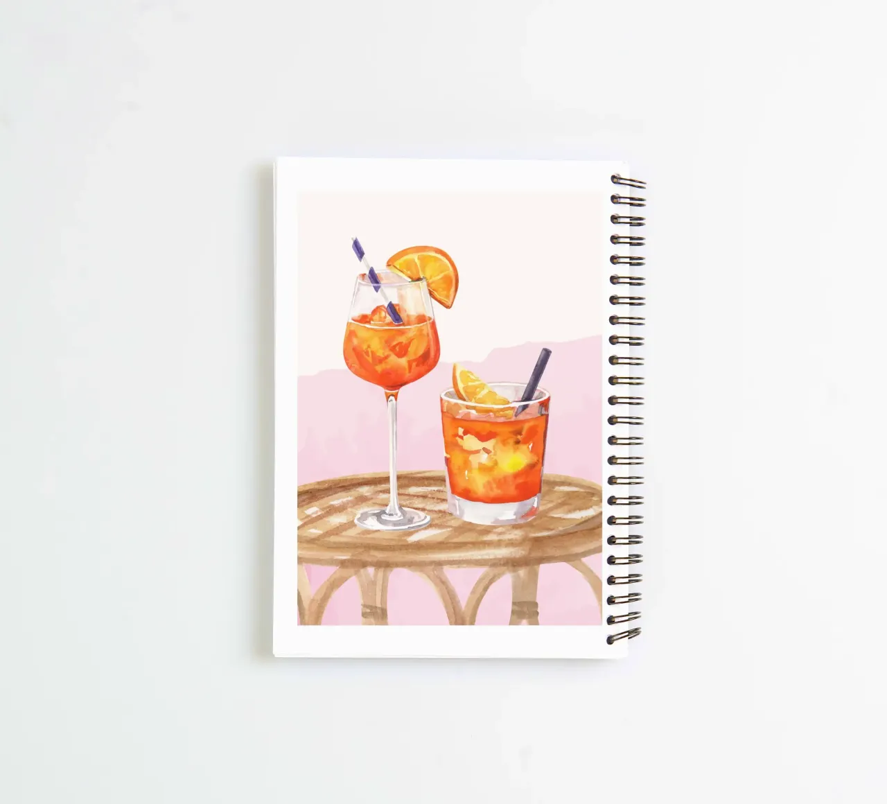 Aperol Spritz and Negroni Print spiral notebook by Bella Studio