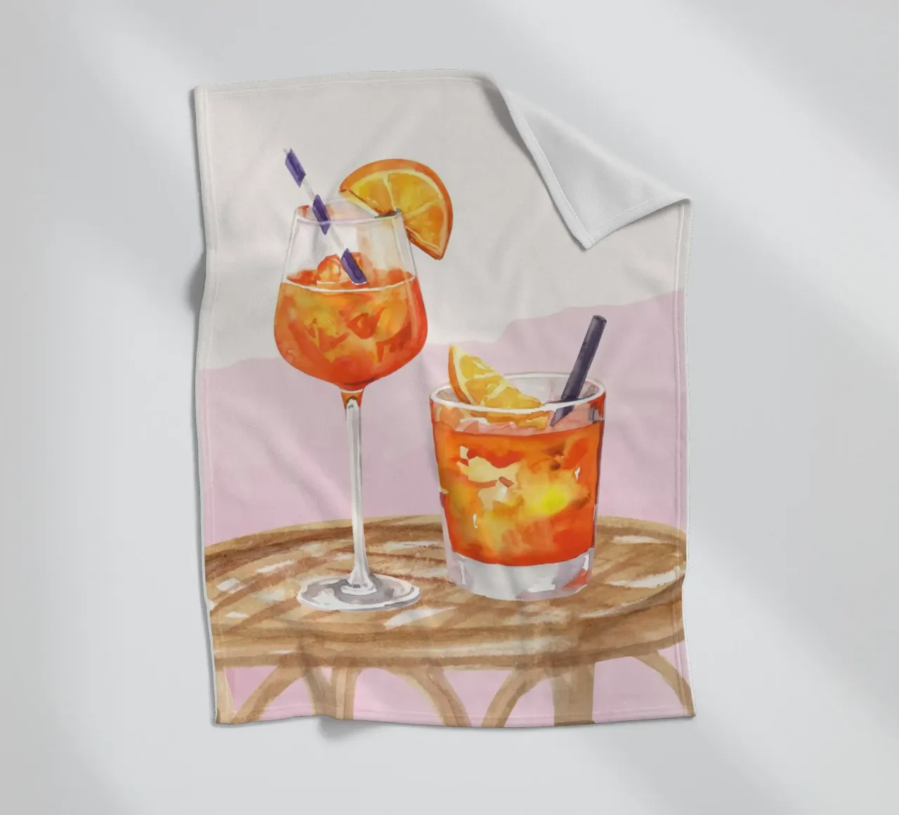 Aperol Spritz e Negroni Print coperta in pile da Bella Studio