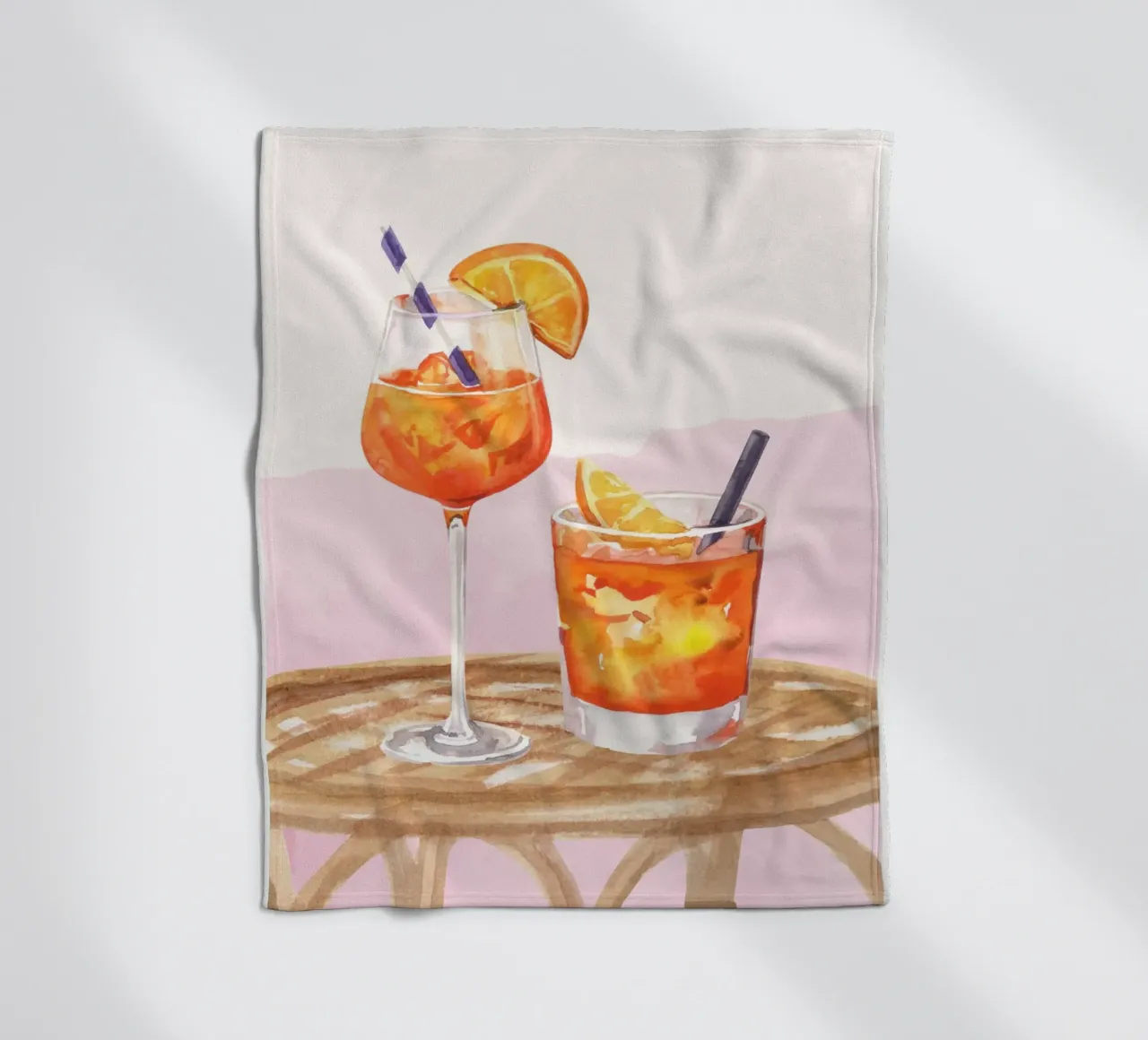 Aperol Spritz e Negroni Print coperta in pile da Bella Studio