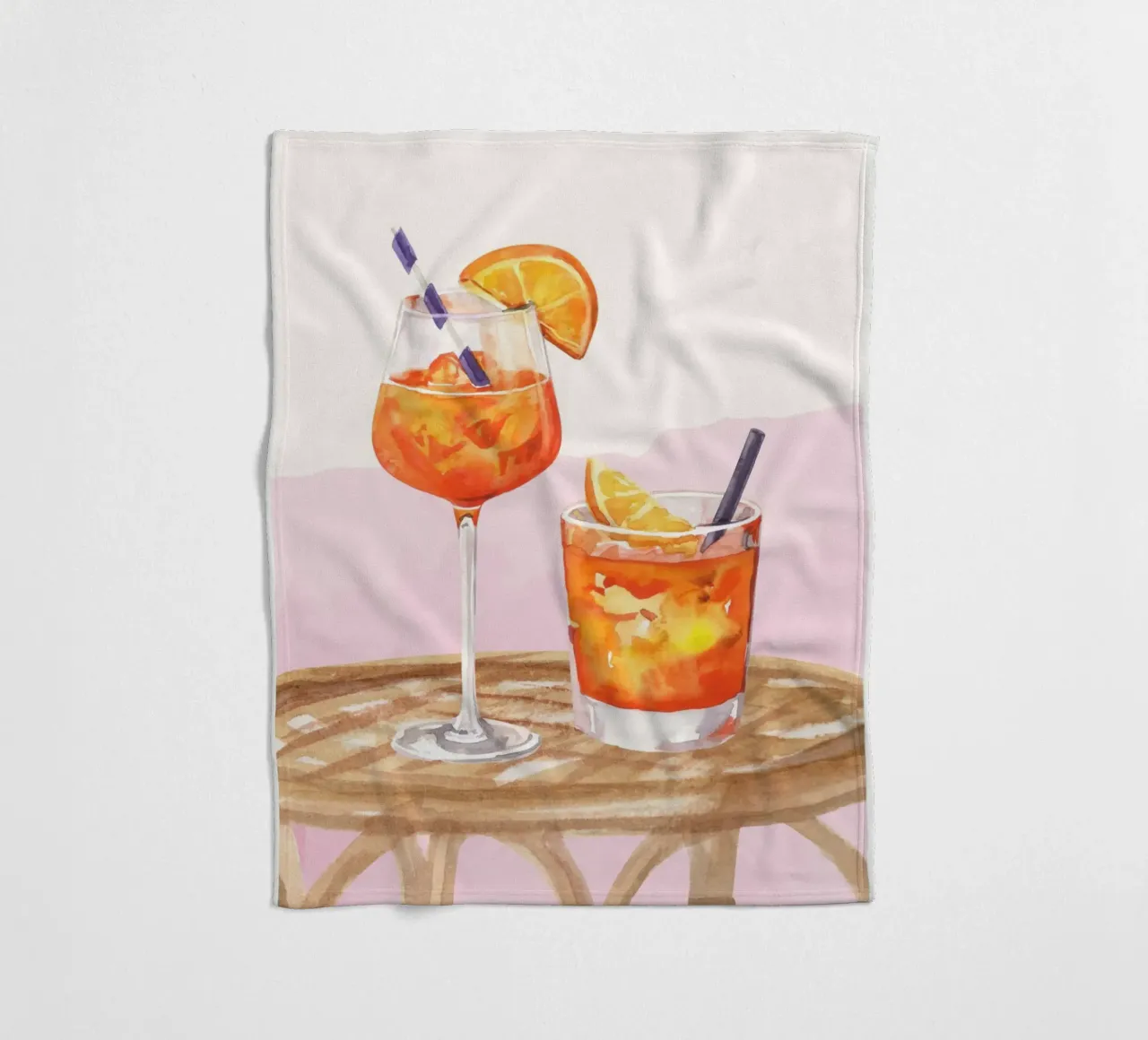 Aperol Spritz e Negroni Print coperta in pile da Bella Studio