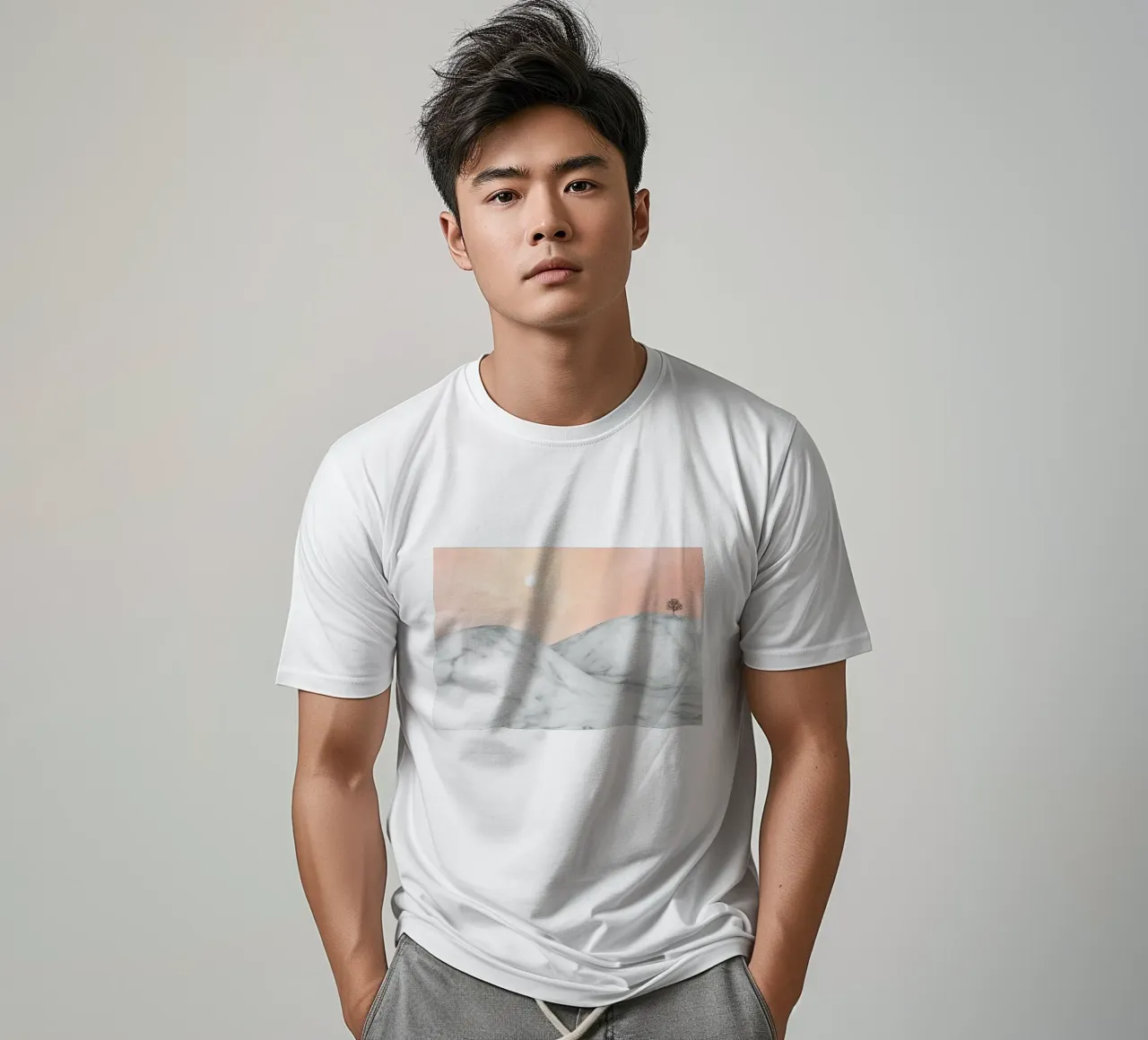 Paesaggio in marmo 08 t-shirt da amini54