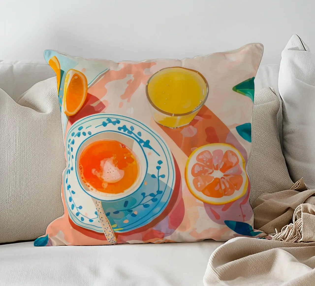 La Dolce Vita Breakfast Print cuscino da Bella Studio