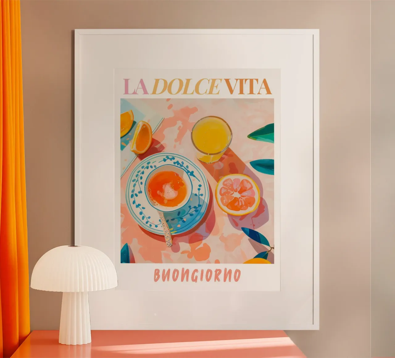 La Dolce Vita Breakfast Print poster da Bella Studio
